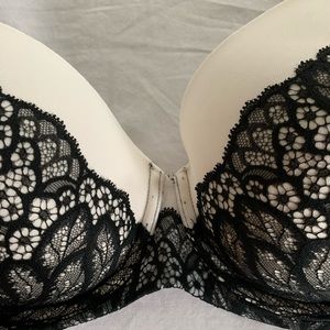 Beautiful black and white lace bra